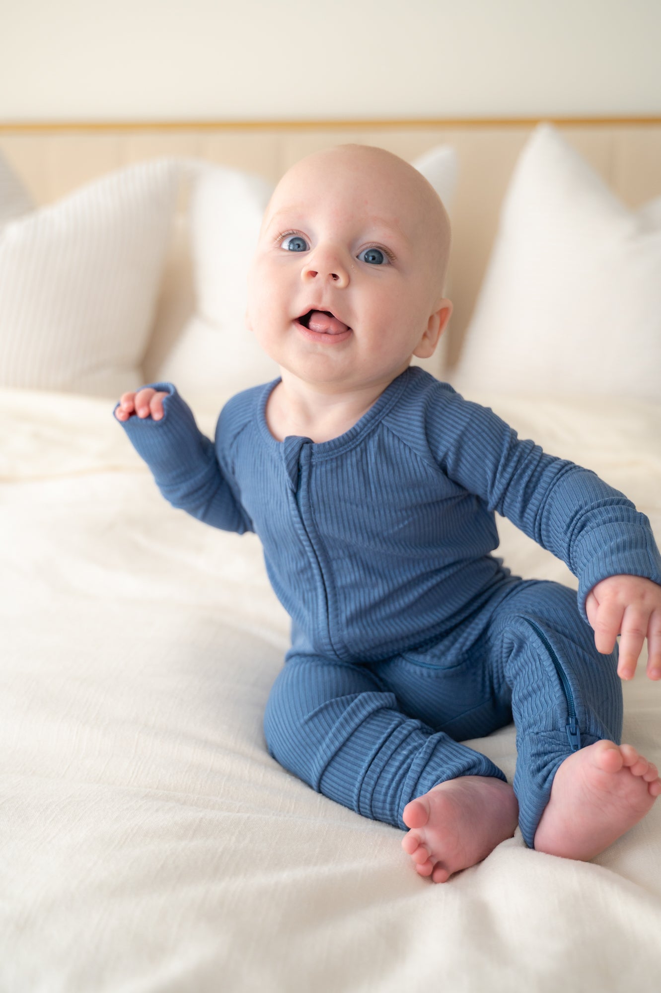 ZIP ROMPER - Arctic Ribbed - Mack & Harvie