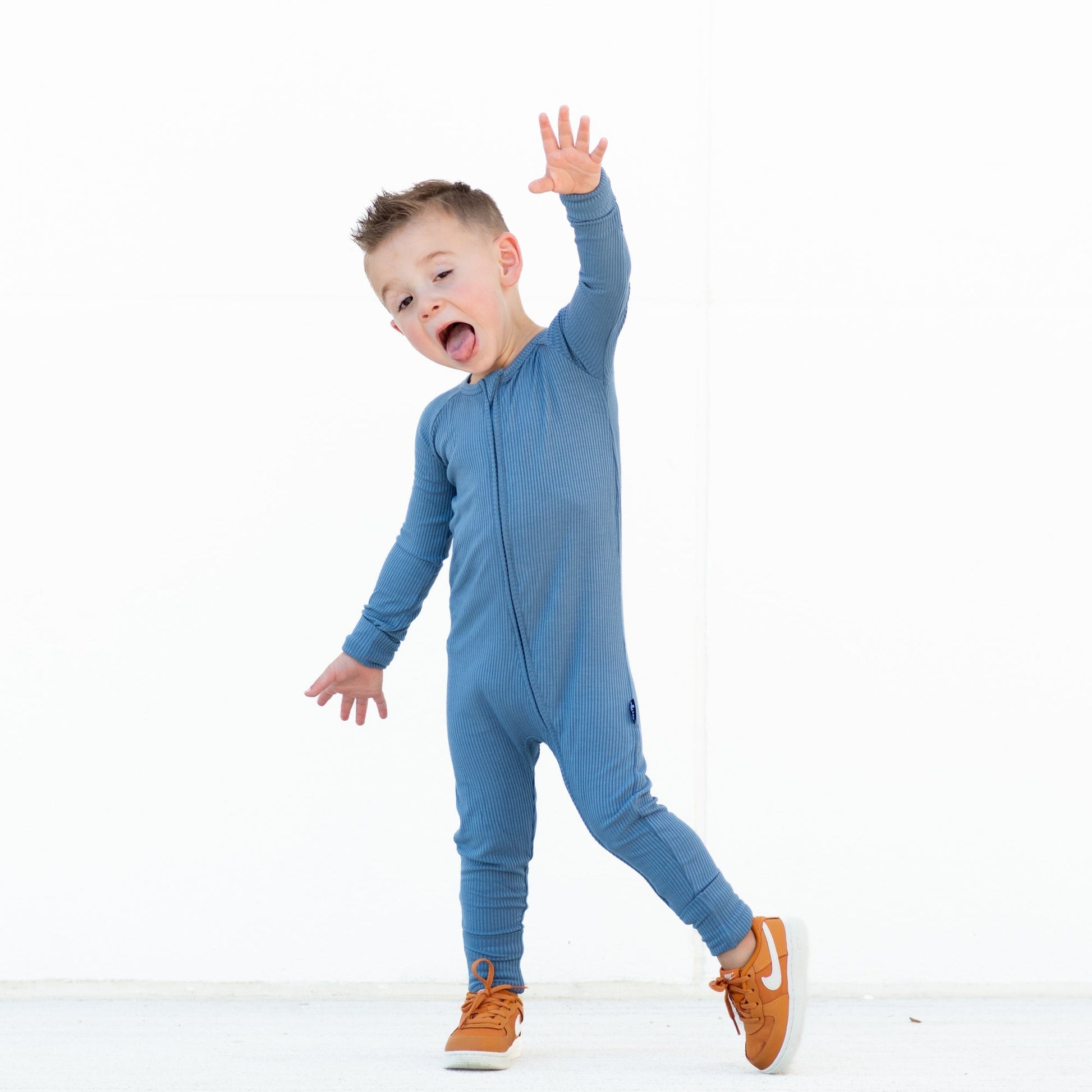 ZIP ROMPER - Arctic Ribbed - Mack & Harvie