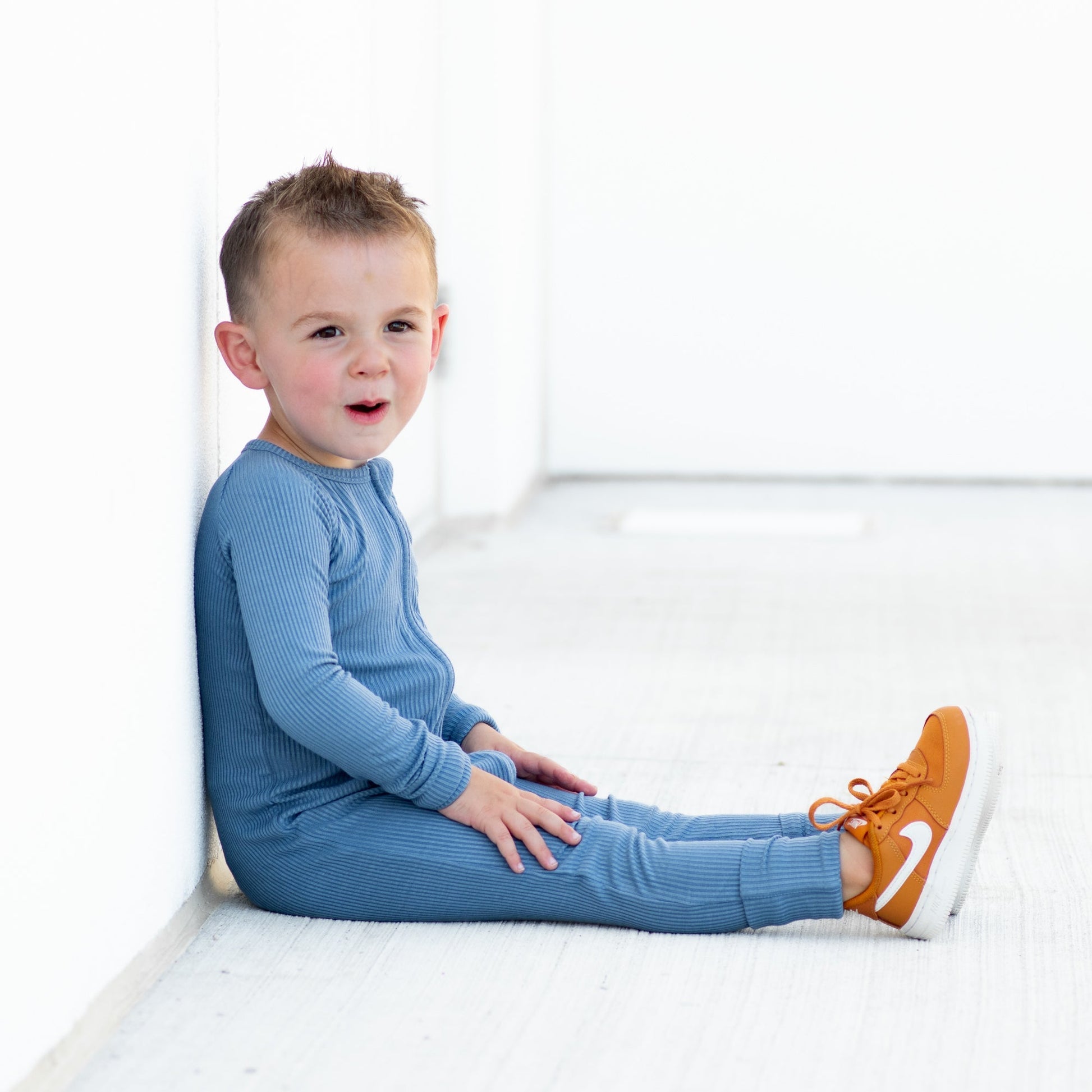 ZIP ROMPER - Arctic Ribbed - Mack & Harvie