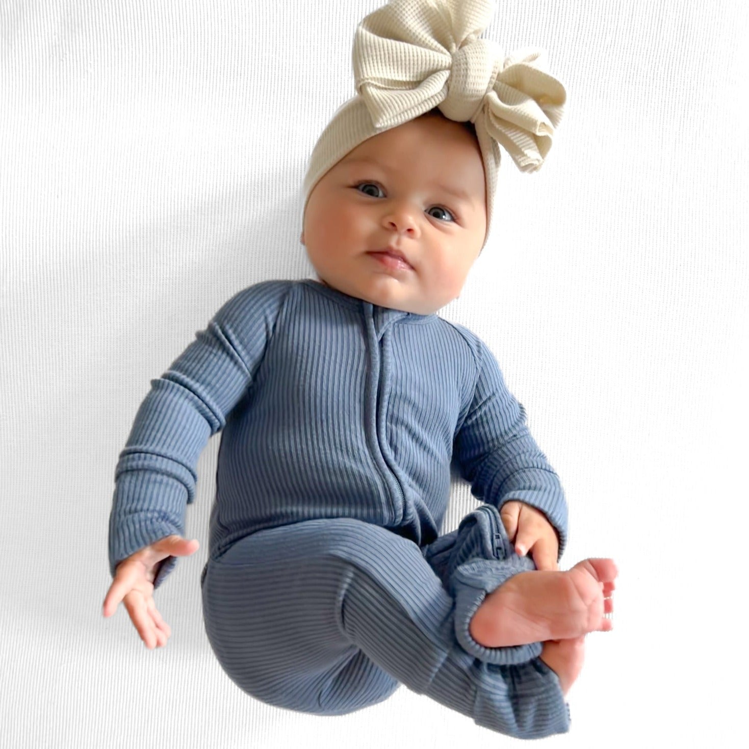 ZIP ROMPER - Arctic Ribbed - Mack & Harvie