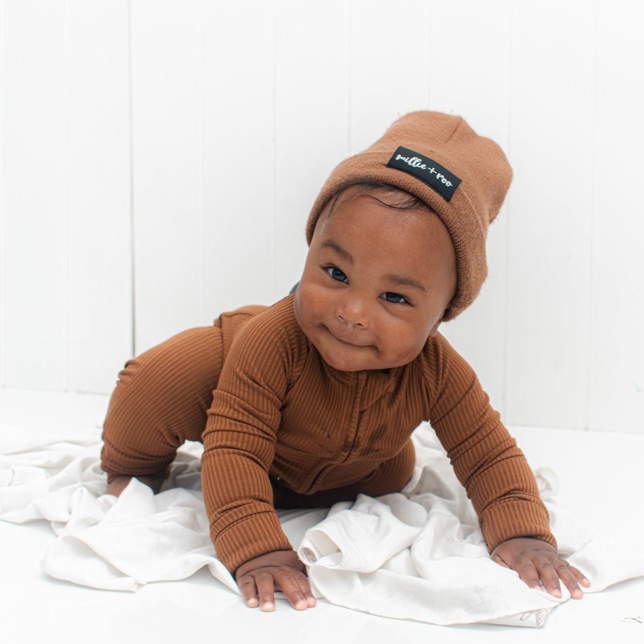 ZIP ROMPER - Bark Ribbed - Mack & Harvie