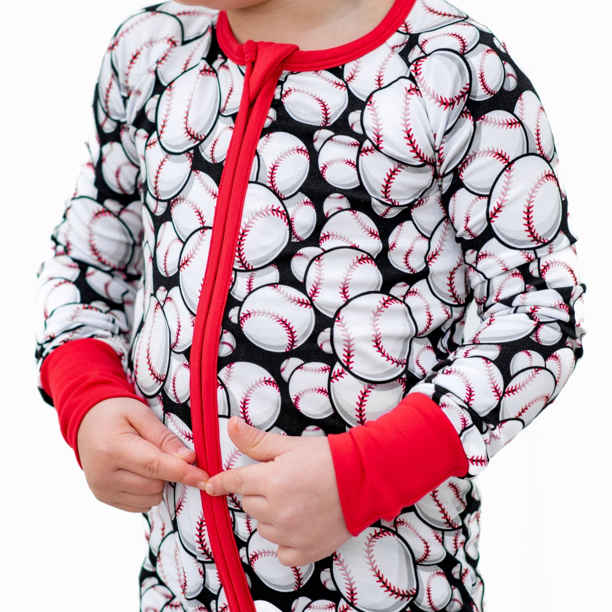 ZIP ROMPER - Baseballs - Mack & Harvie