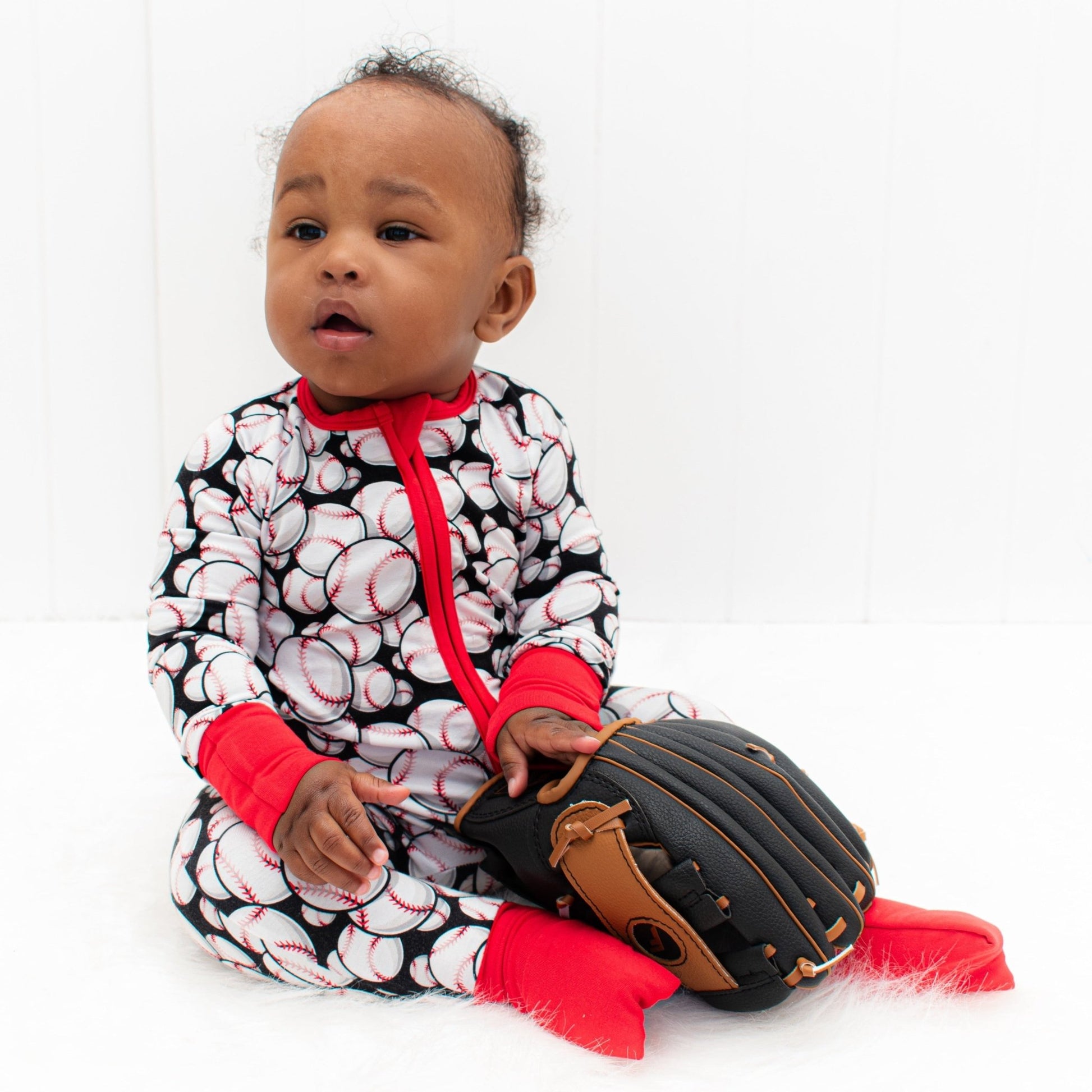ZIP ROMPER - Baseballs - Mack & Harvie