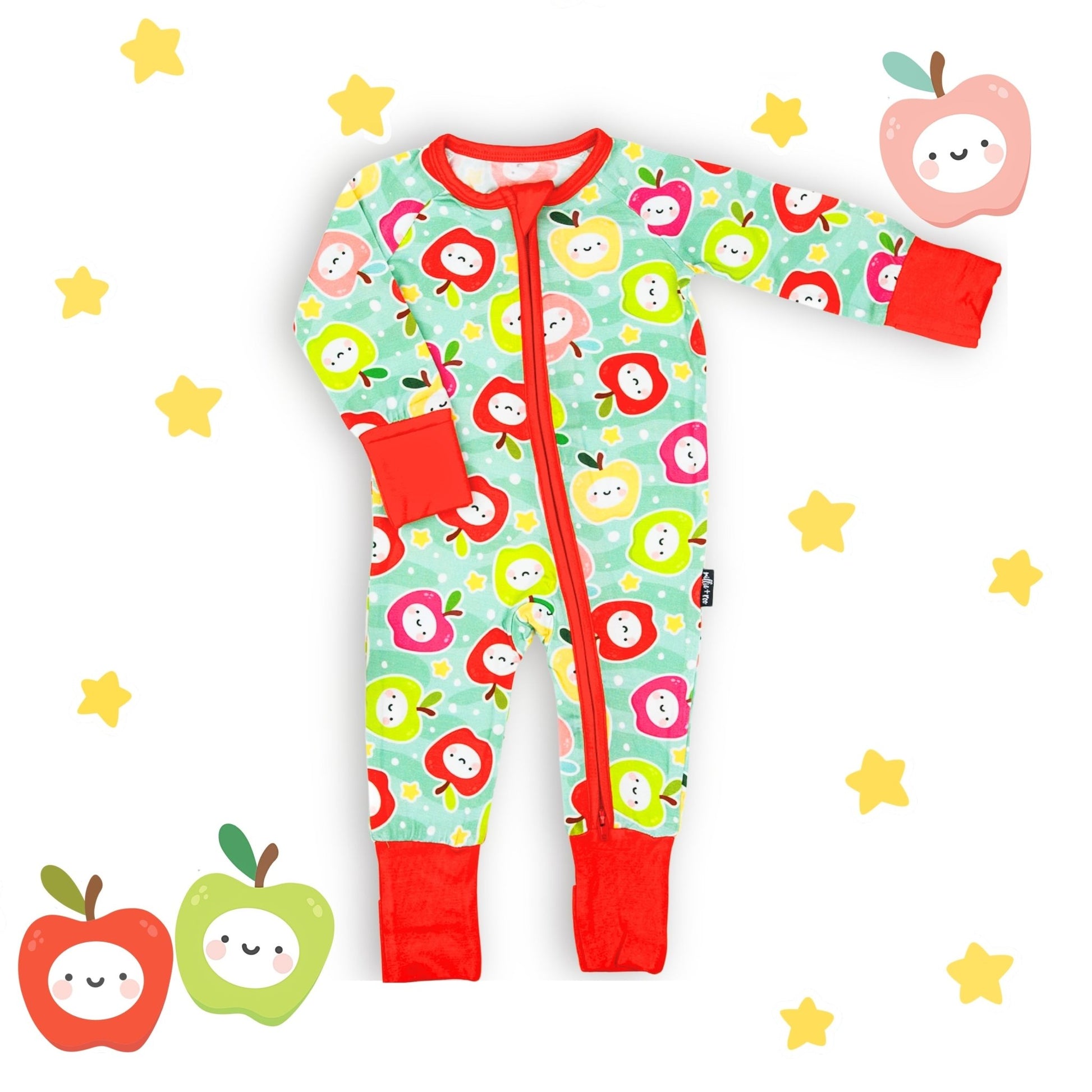 ZIP ROMPER - Kawaii Apple - Mack & Harvie