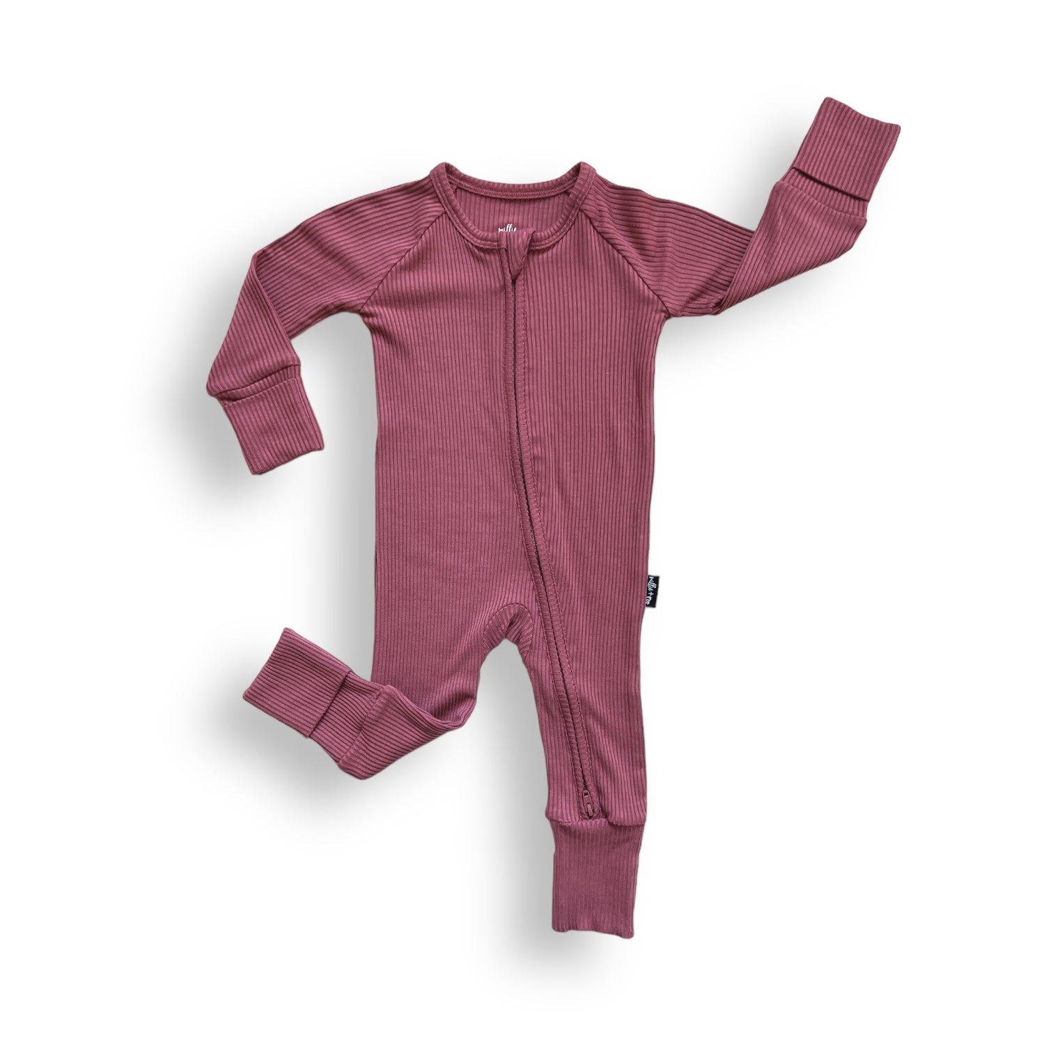ZIP ROMPER - Mauve Ribbed - Mack & Harvie