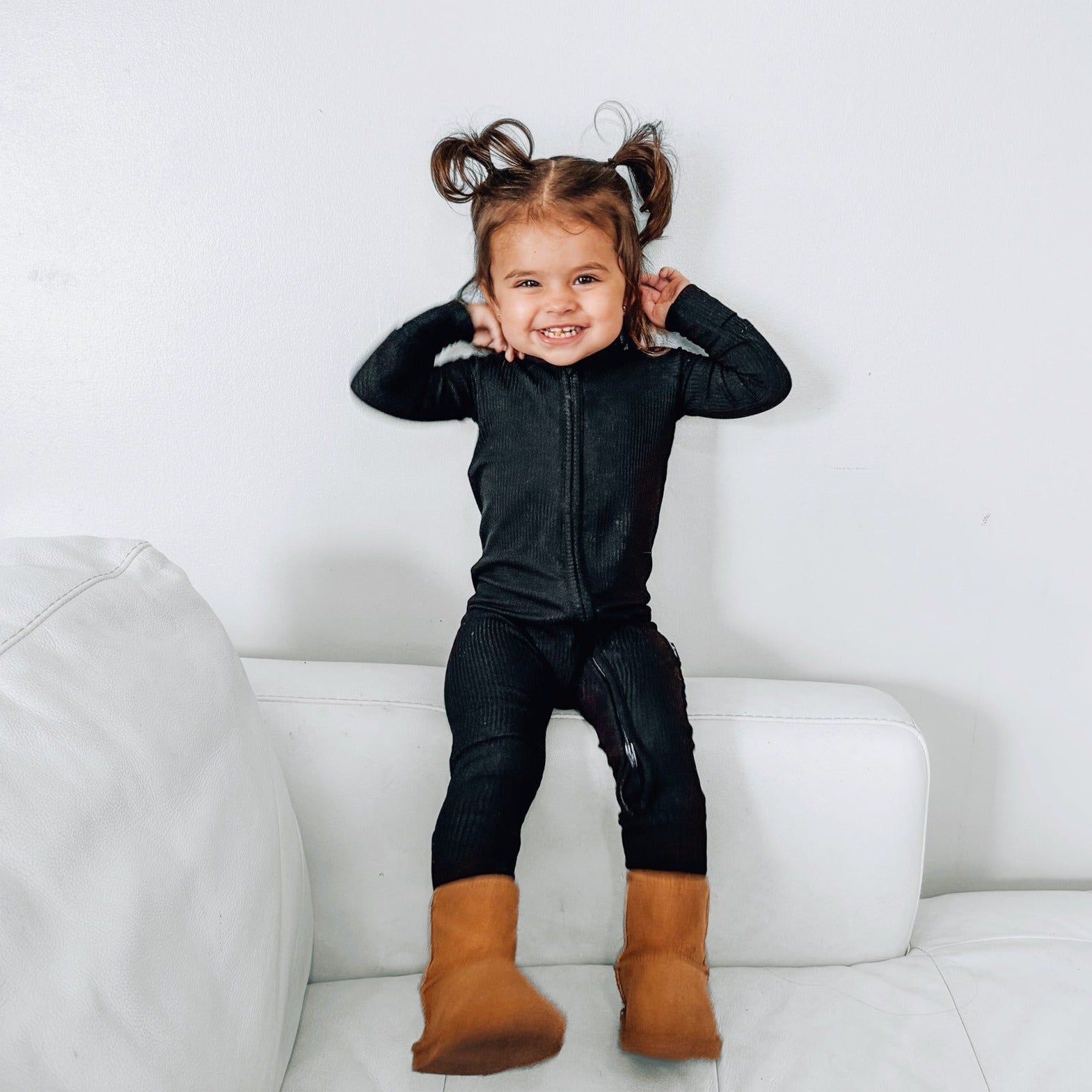 ZIP ROMPER - Midnight Ribbed - Mack & Harvie