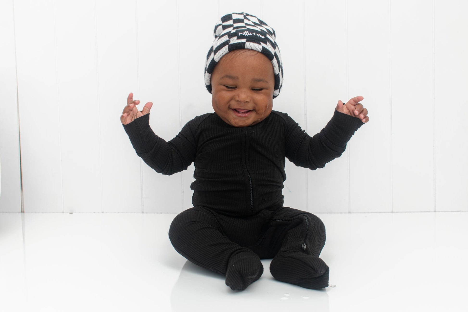ZIP ROMPER - Midnight Ribbed - Mack & Harvie