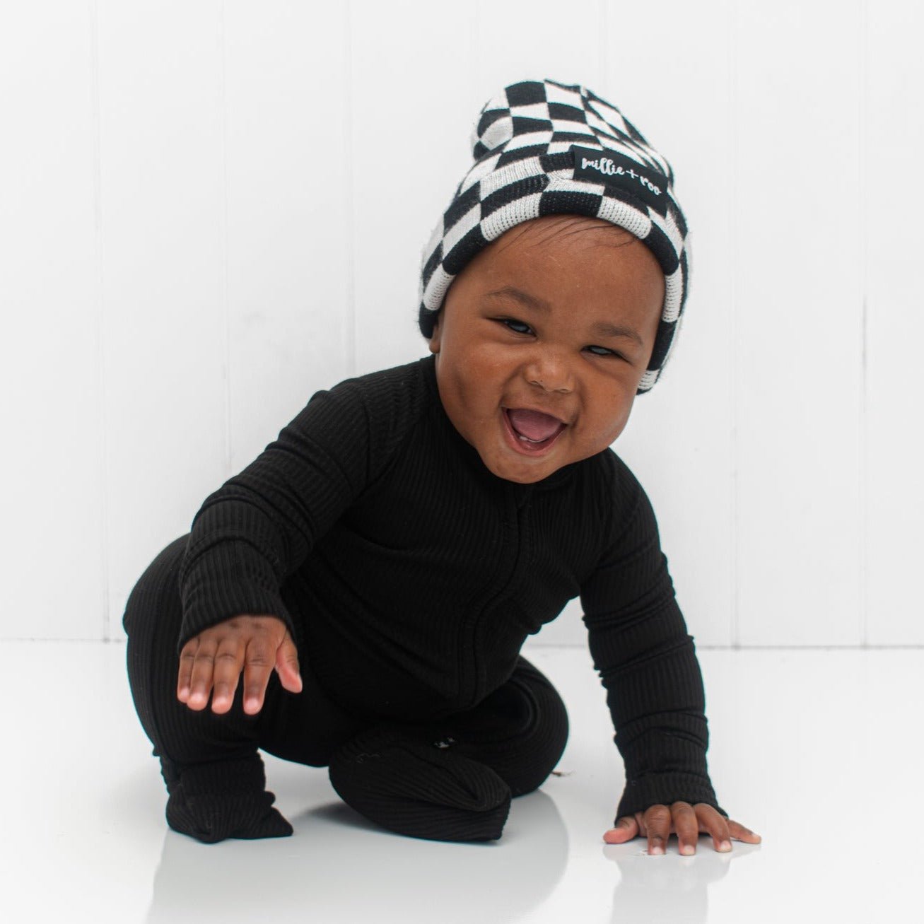 ZIP ROMPER - Midnight Ribbed - Mack & Harvie