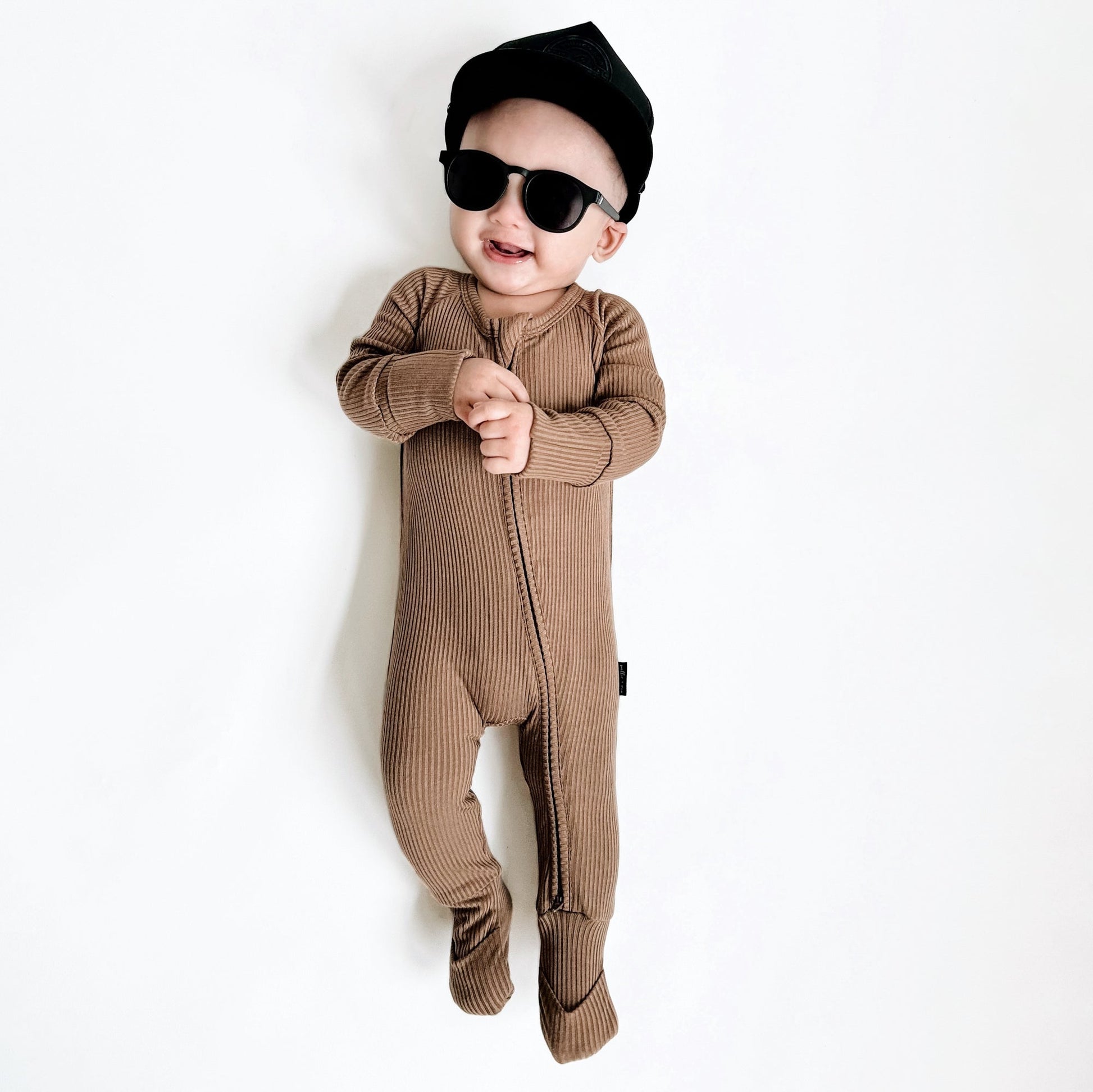 ZIP ROMPER - Mocha Ribbed - Mack & Harvie