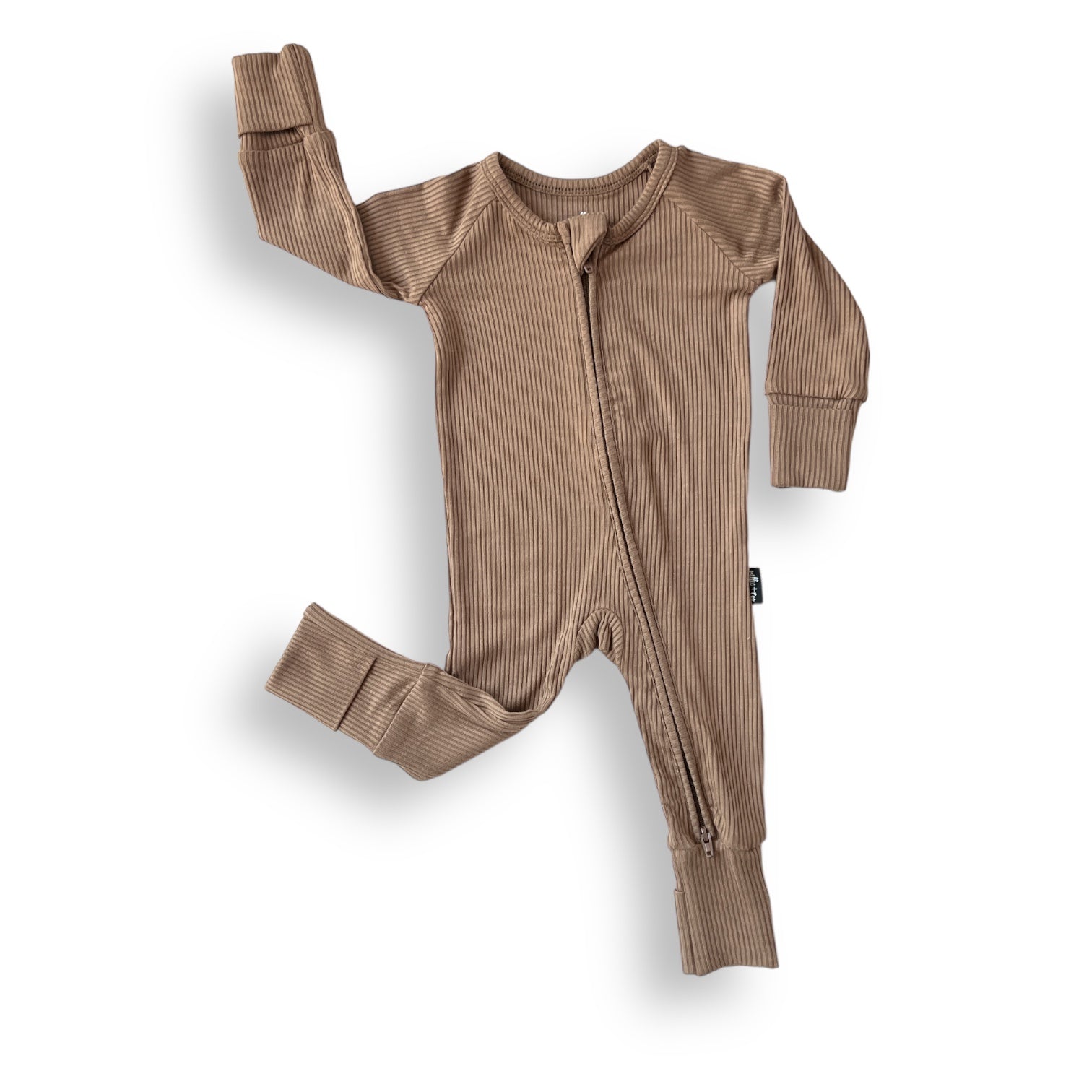 ZIP ROMPER - Mocha Ribbed - Mack & Harvie