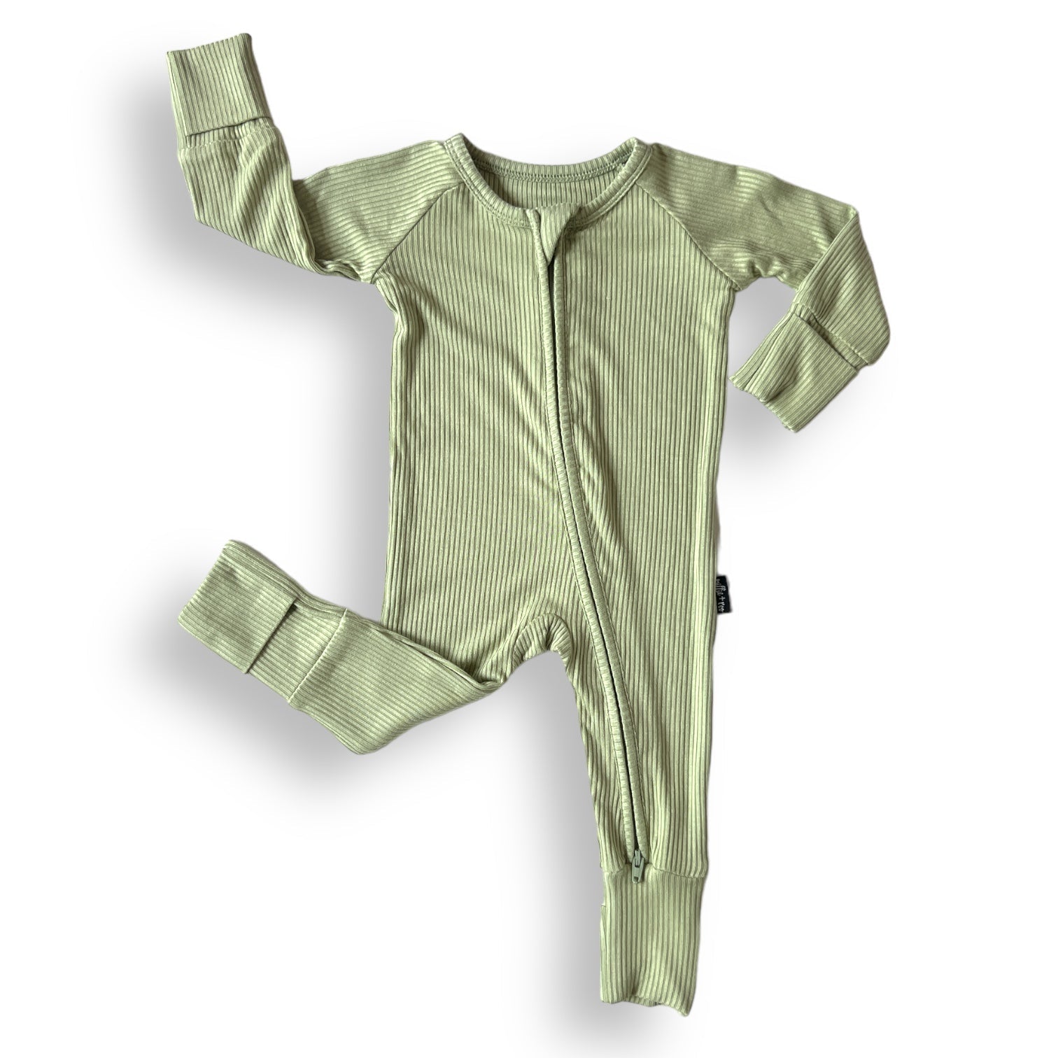 ZIP ROMPER - Pistachio Ribbed - Mack & Harvie