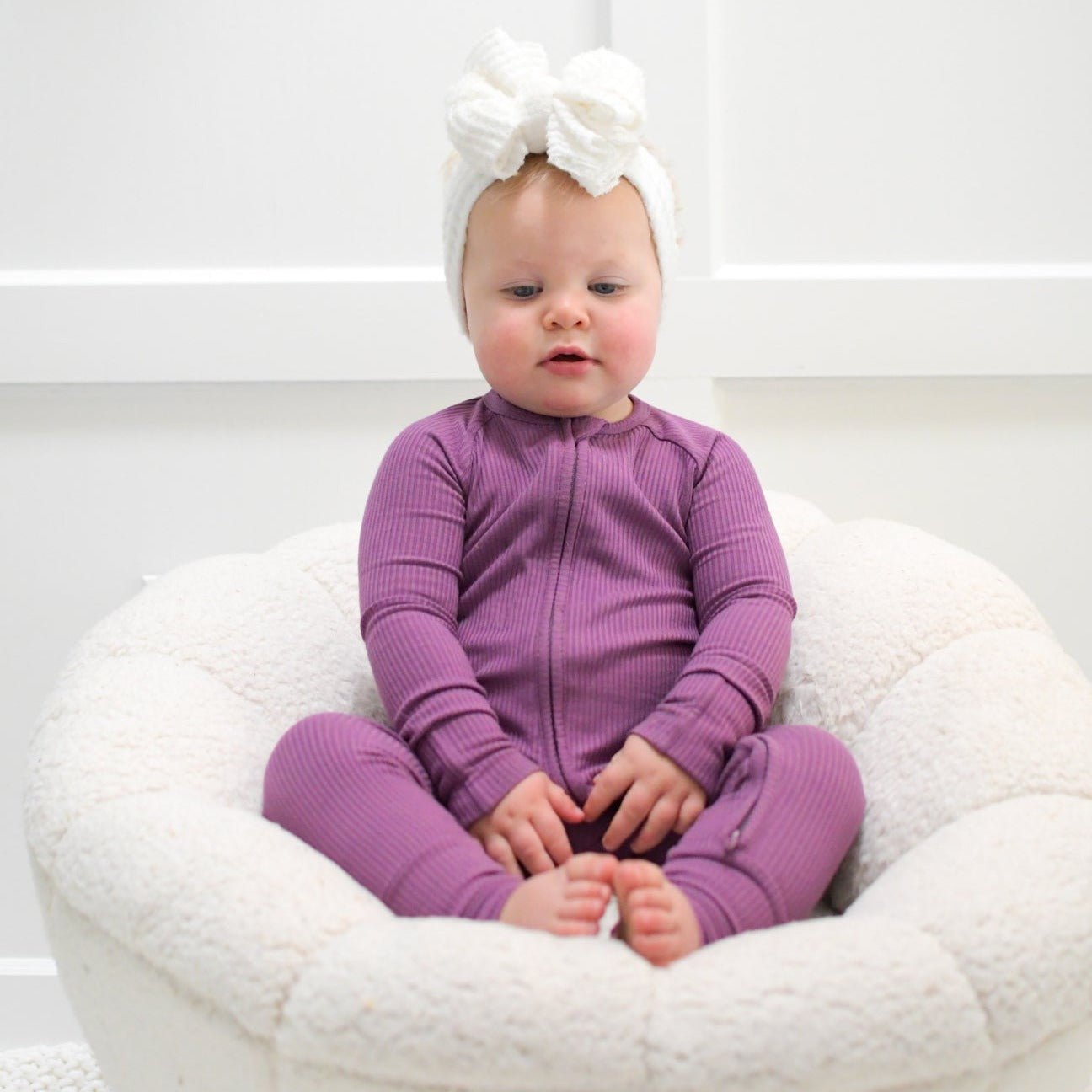 ZIP ROMPER - Plum Ribbed - Mack & Harvie