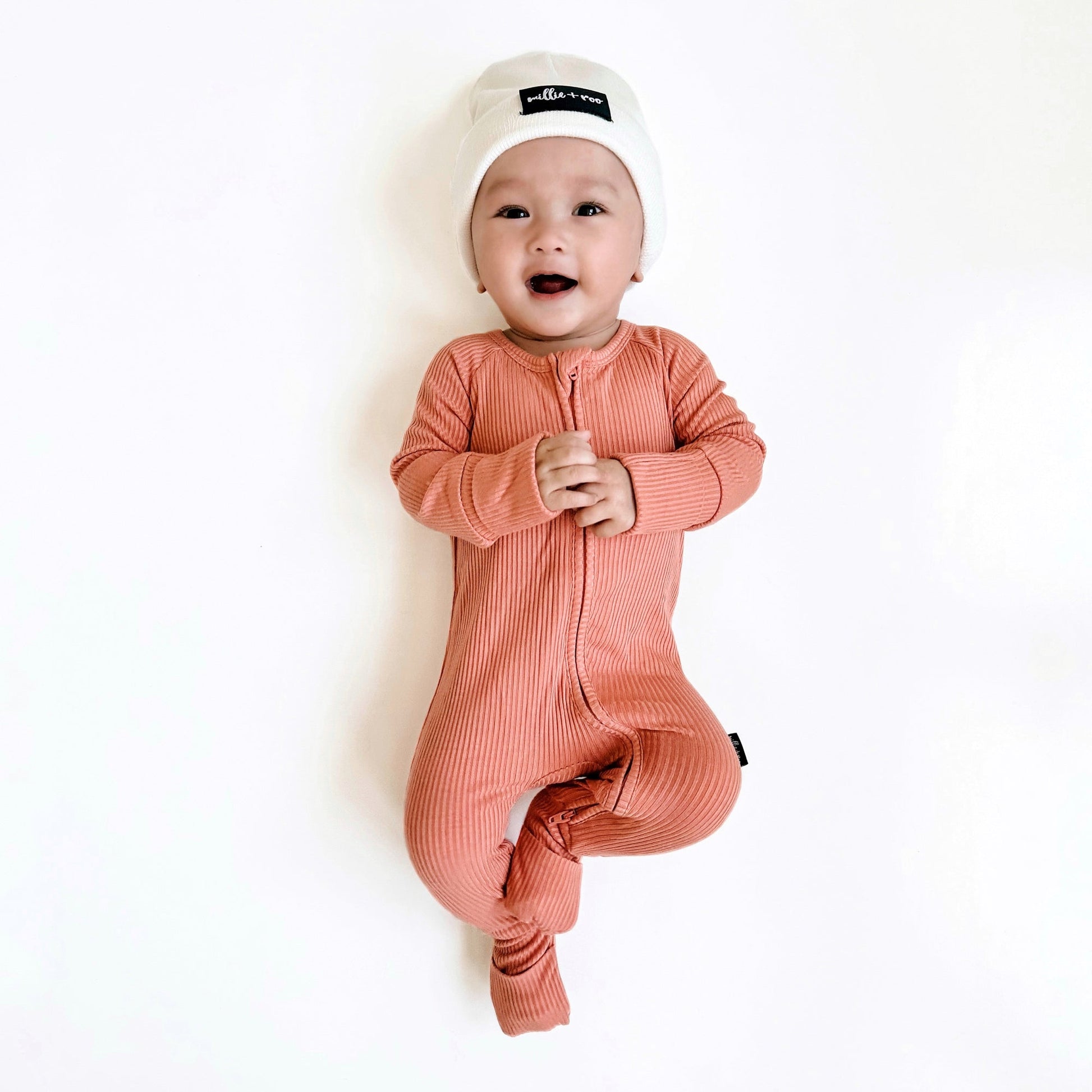 ZIP ROMPER - Red Rock Ribbed - Mack & Harvie