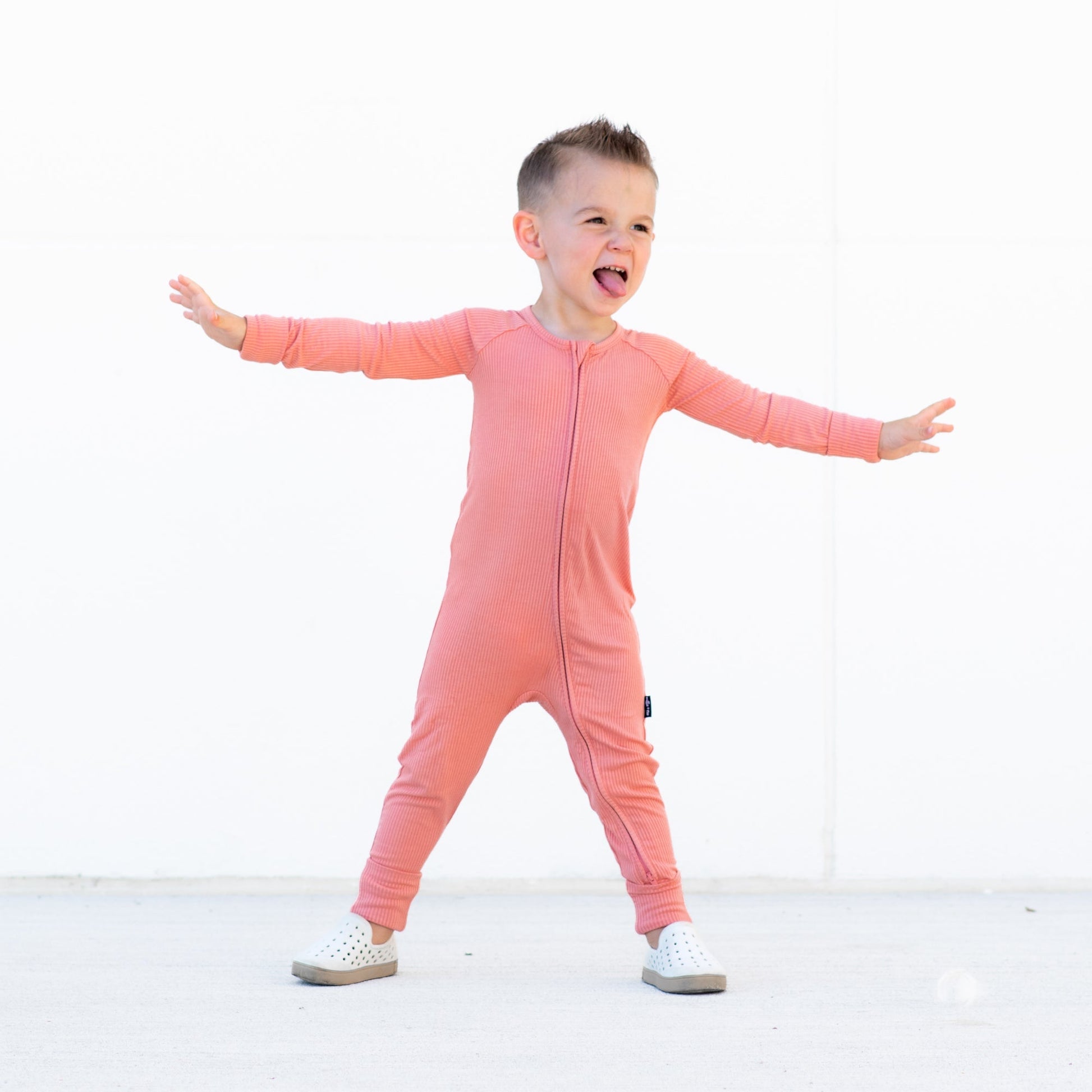 ZIP ROMPER - Red Rock Ribbed - Mack & Harvie