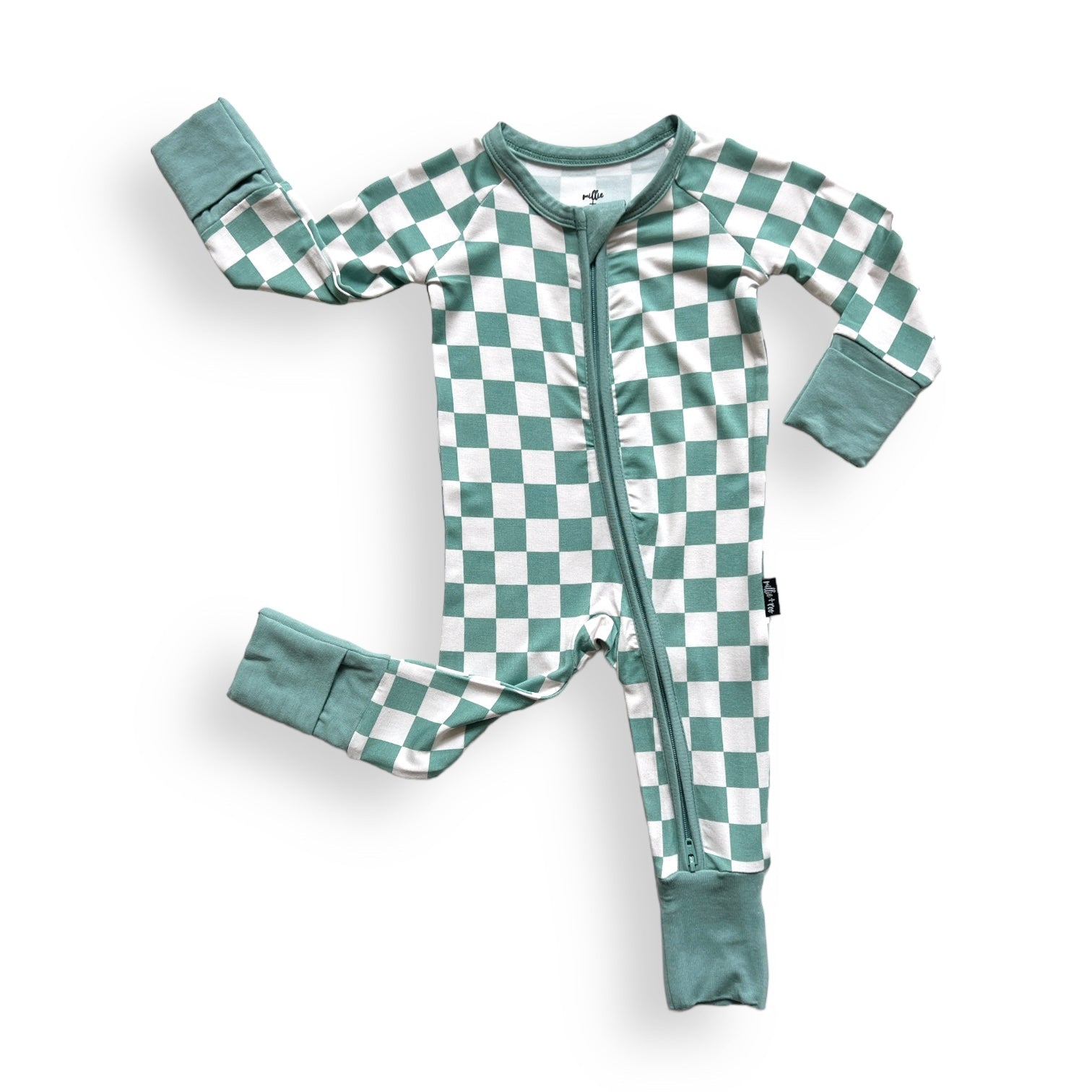 ZIP ROMPER - Sage Check - Mack & Harvie