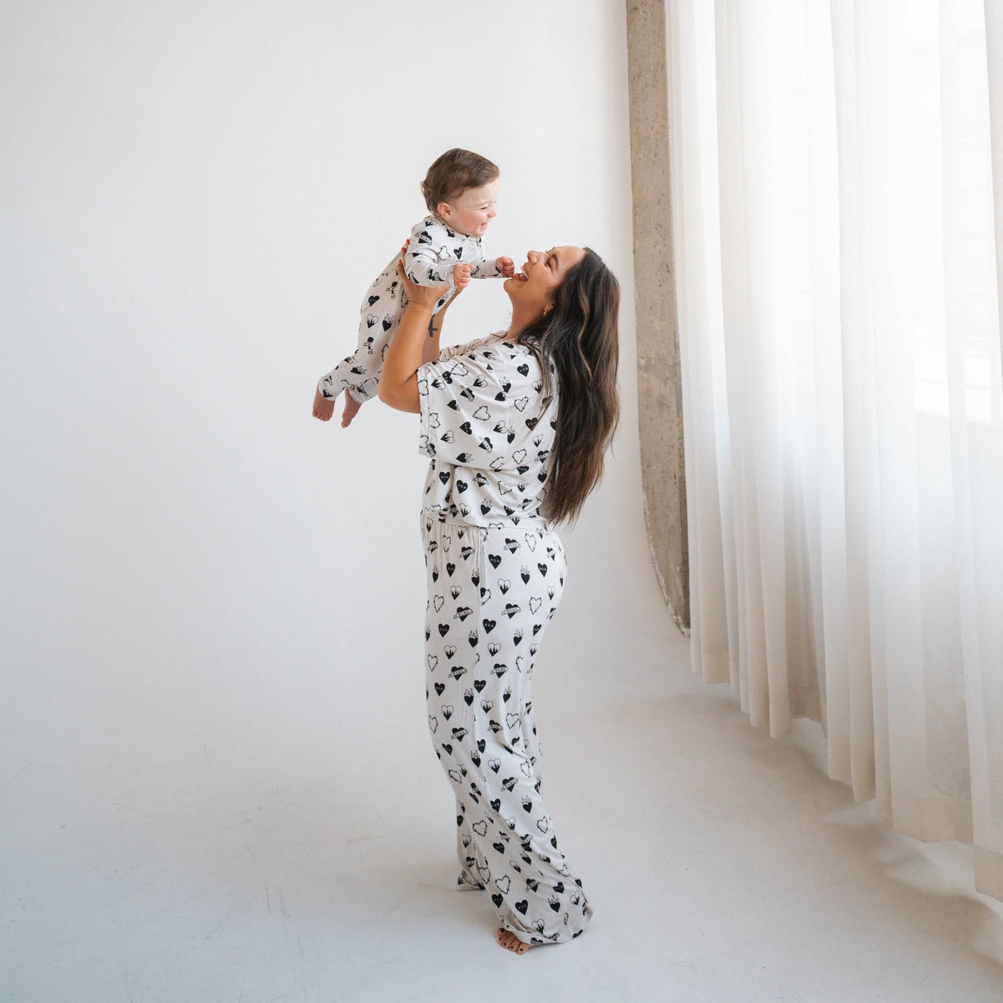 Tattoo Heart Heather Grey | Bamboo Viscose Zip Romper
