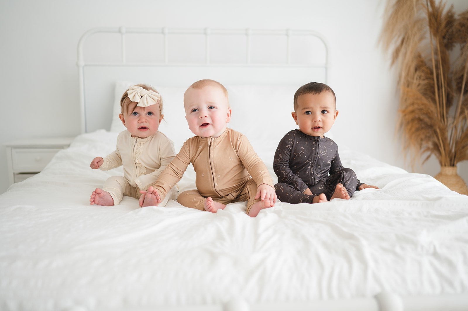 Zipper Romper - Beige X’s - Mack & Harvie