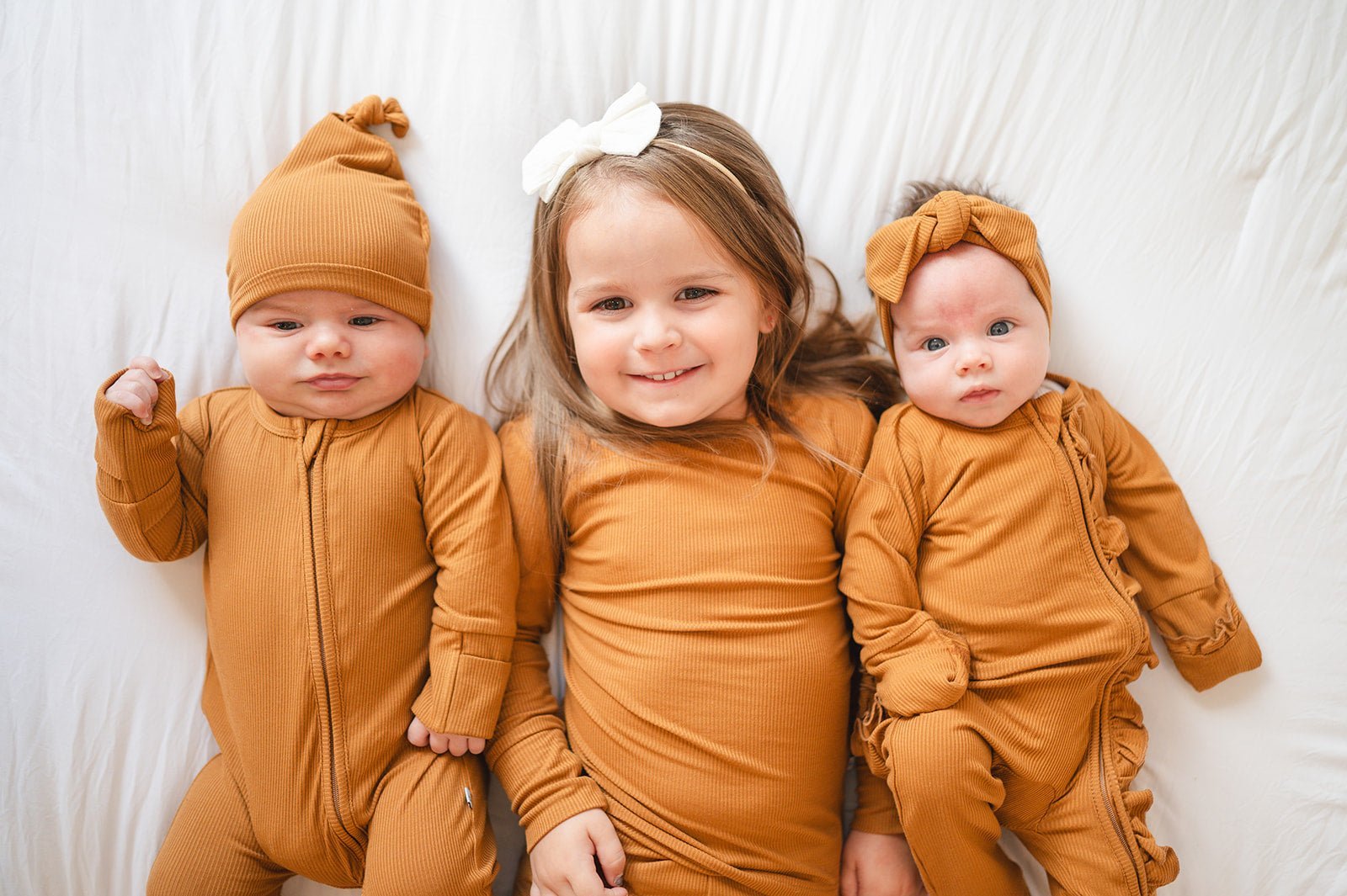 Zipper Romper - Caramel Ribbed - Mack & Harvie