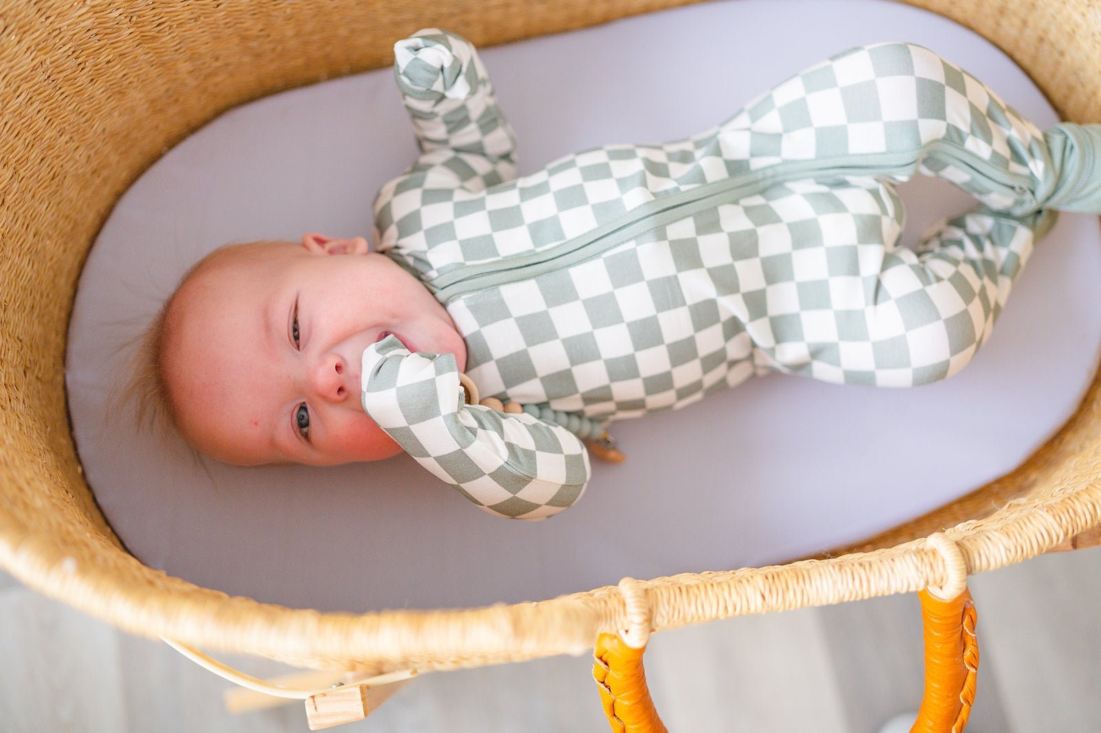 Zipper Romper - Jade Checker - Mack & Harvie