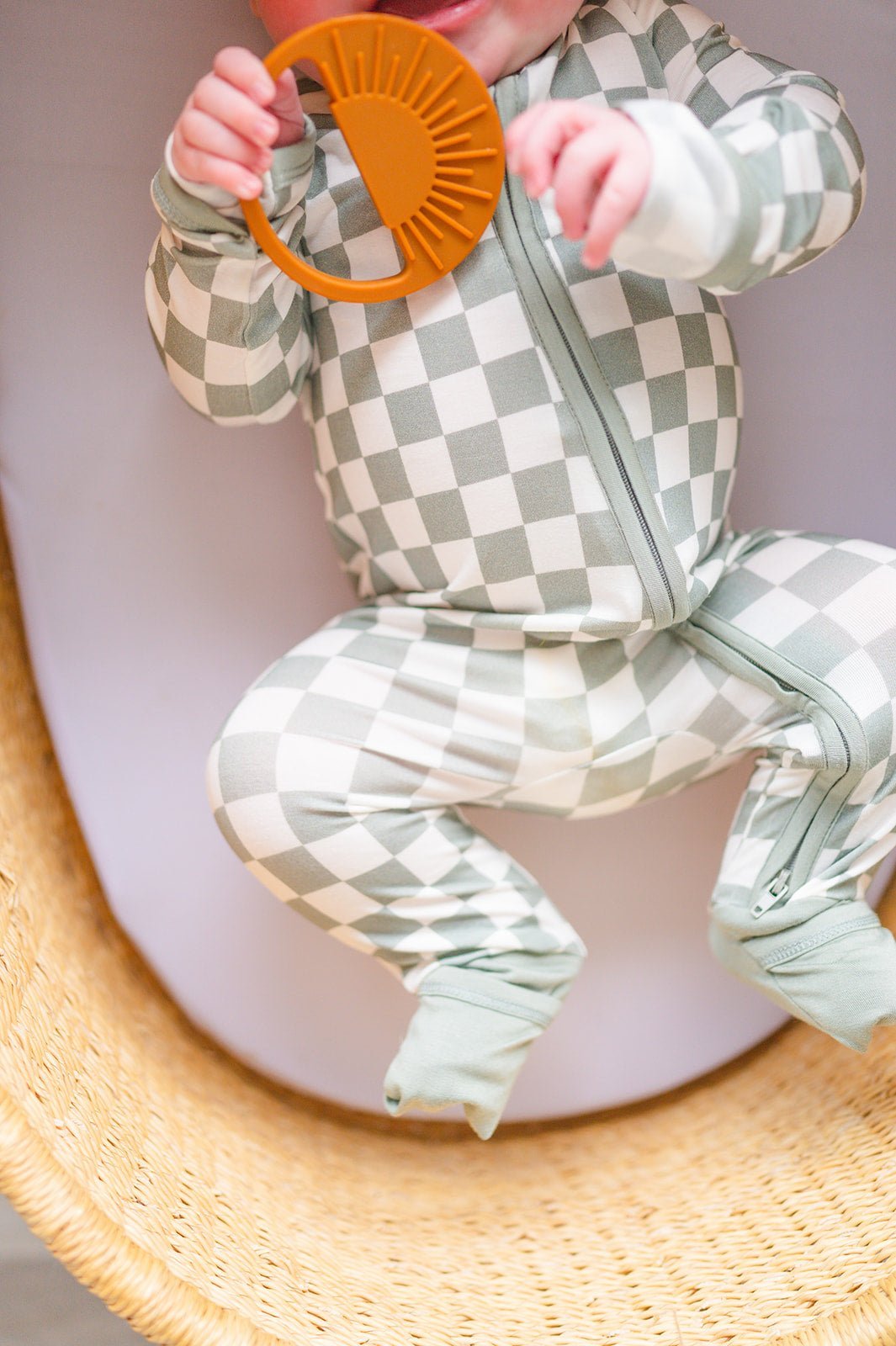 Zipper Romper - Jade Checker - Mack & Harvie