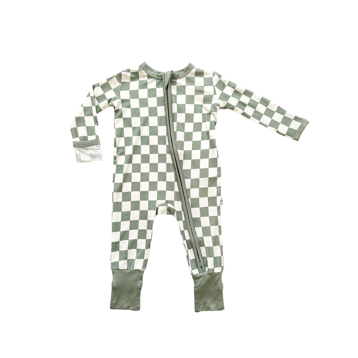Zipper Romper - Jade Checker - Mack & Harvie