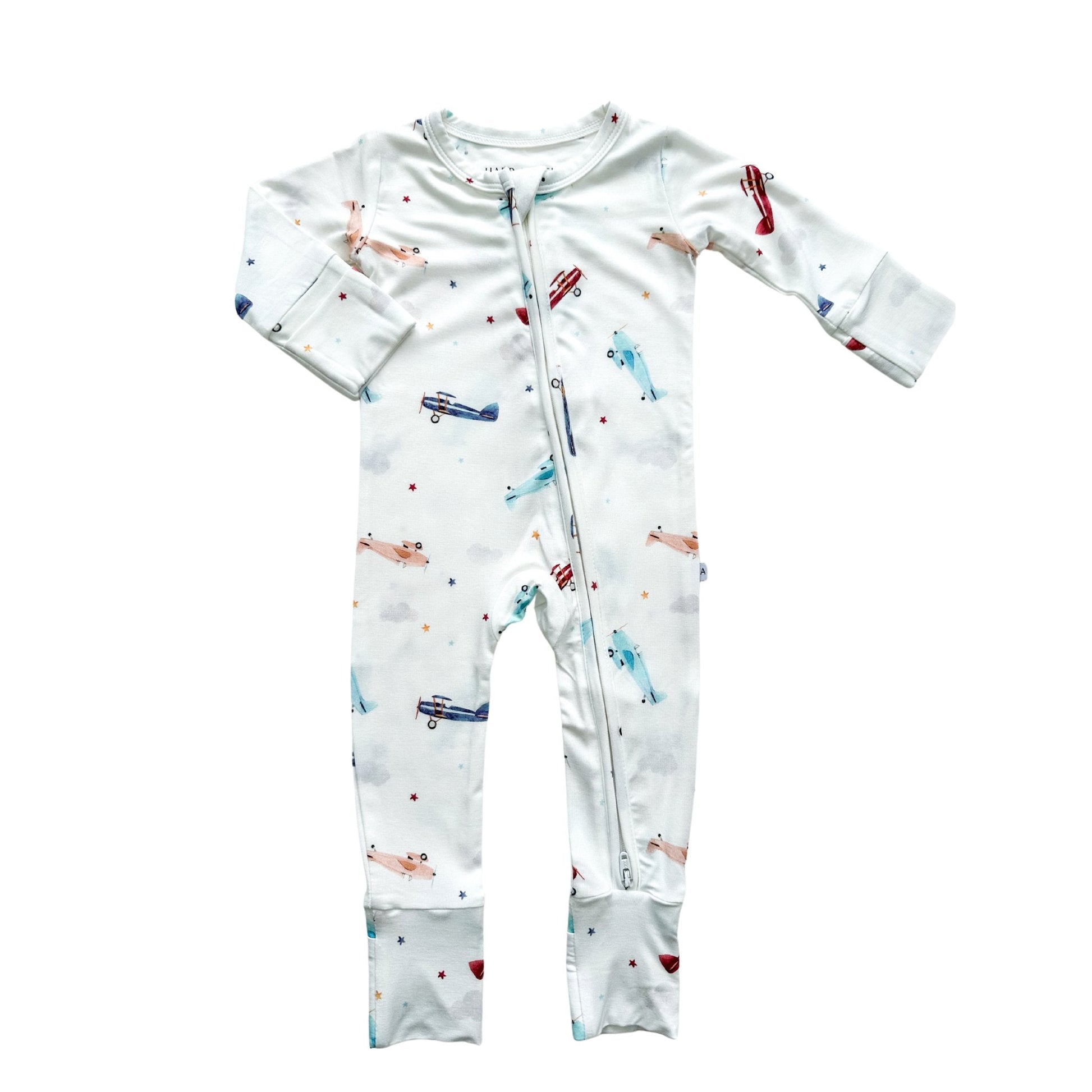 Zipper Romper - Vintage Airplane - Mack & Harvie