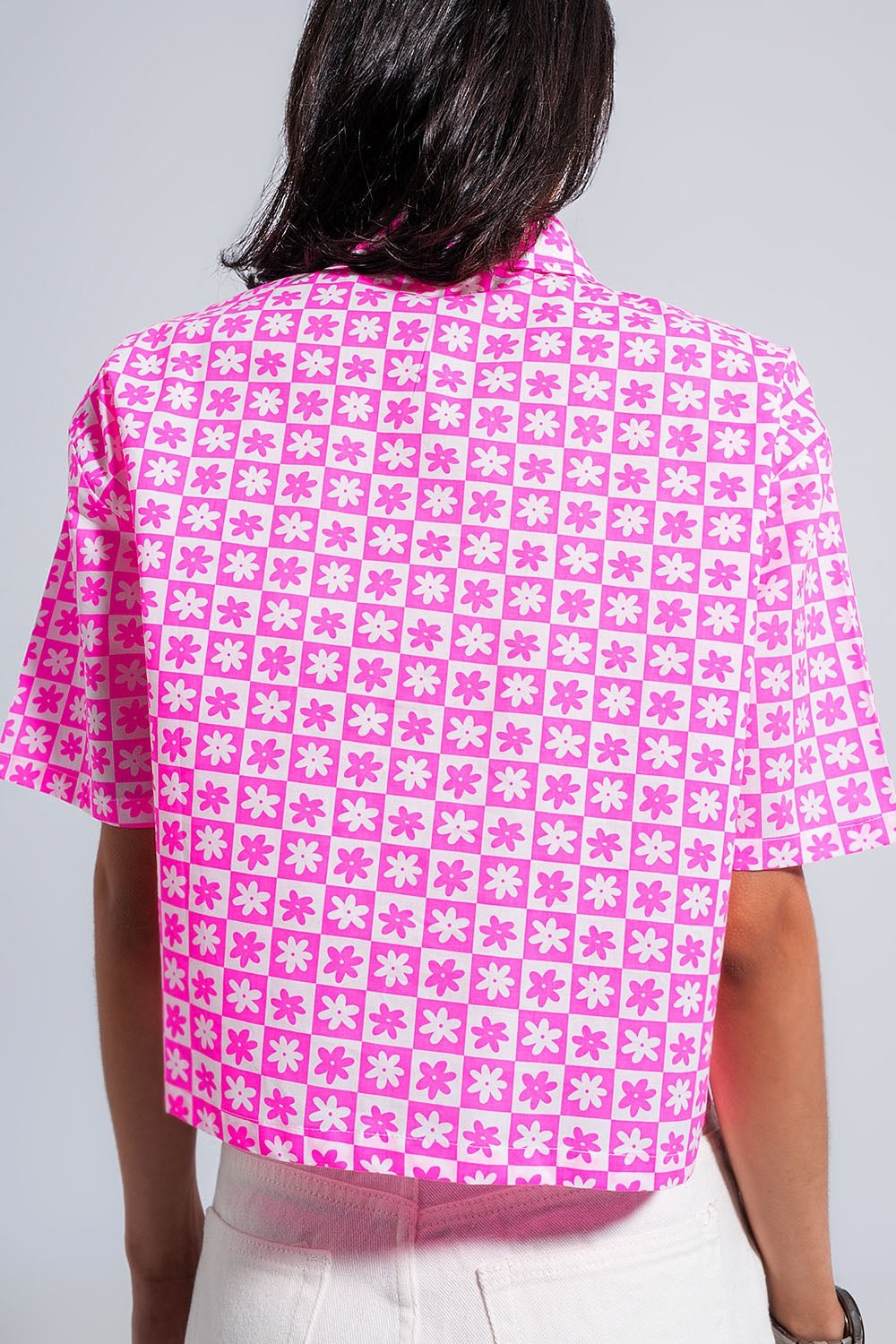 90s Cropped Button Through Pink Shirt - Mack & Harvie
