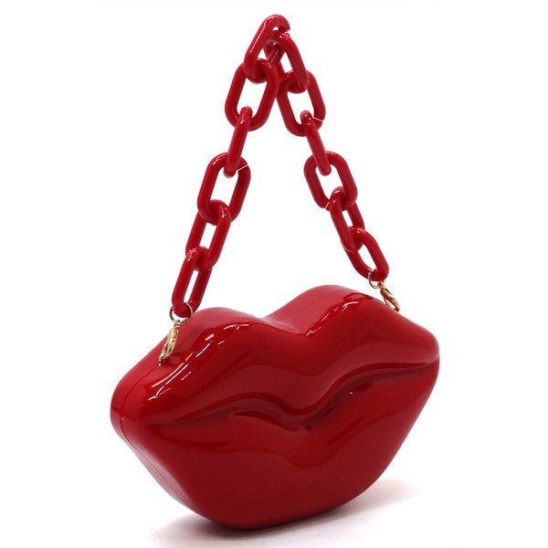 Acrylic Hard Case Lips Clutch Crossbody Bag - Mack & Harvie