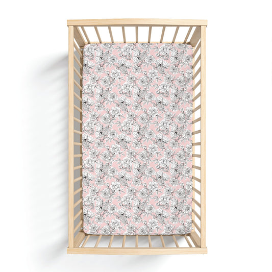 Allie Floral Bamboo Crib Sheet - Mack & Harvie
