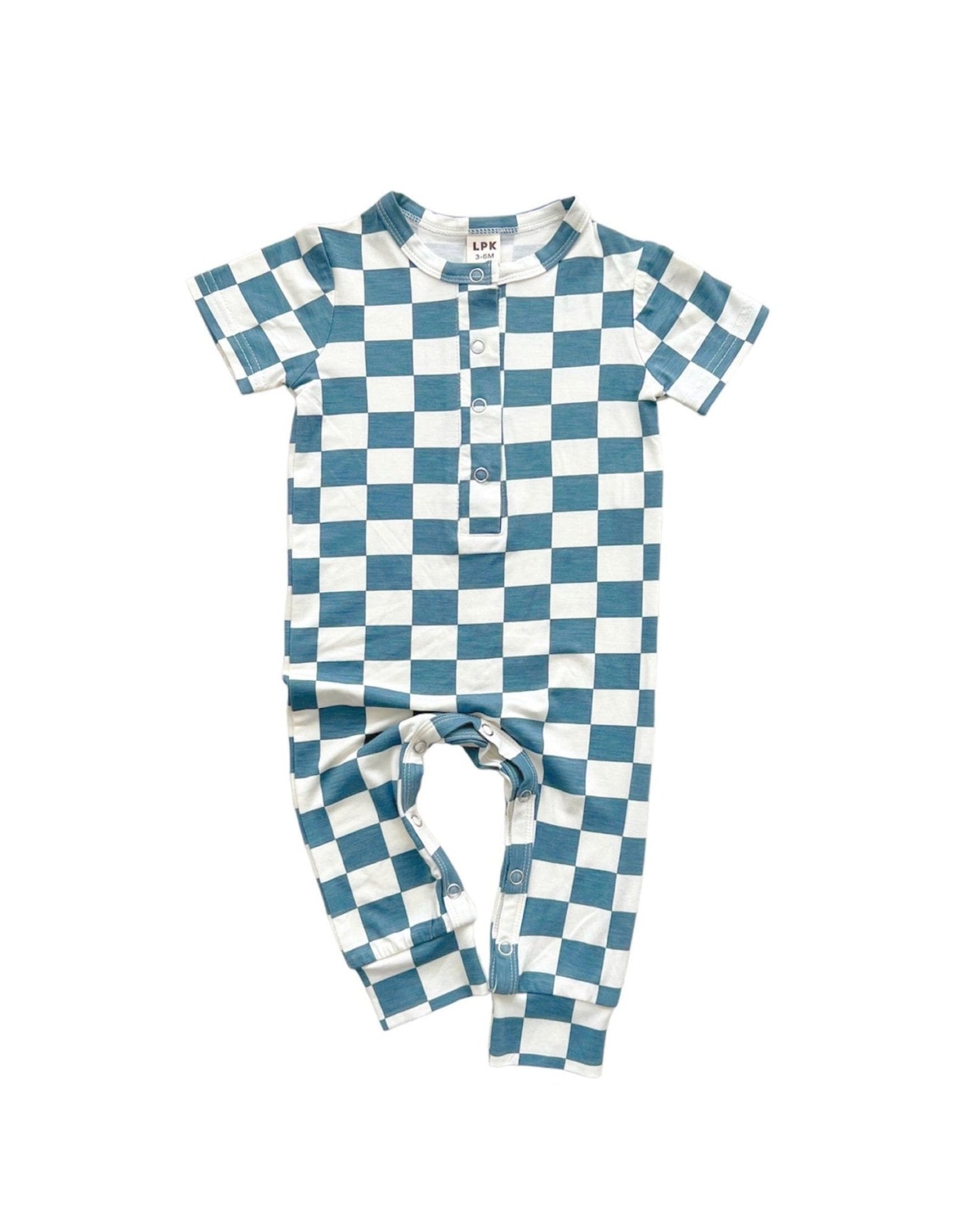 Bamboo Checkered Jumpsuit | Blue - Mack & Harvie