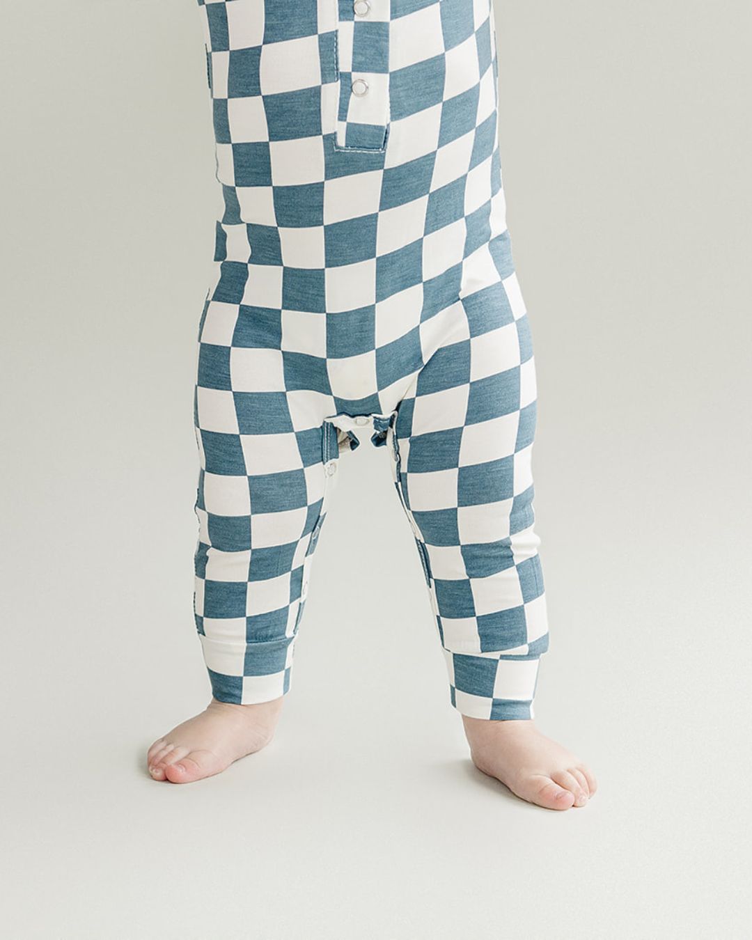Bamboo Checkered Jumpsuit | Blue - Mack & Harvie