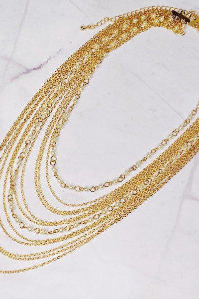 Beautifully Draping Pearl And Chain Necklace - Mack & Harvie