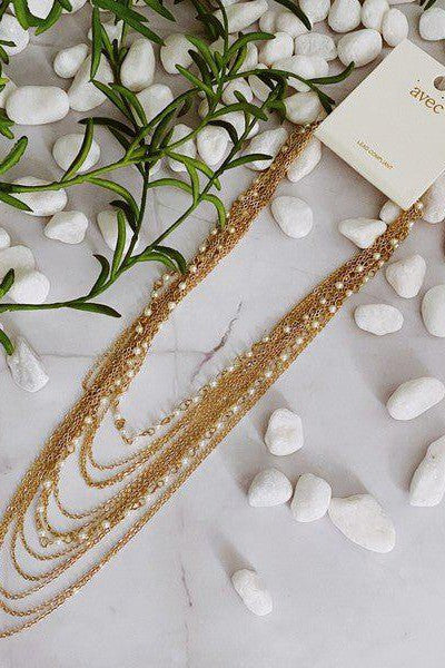 Beautifully Draping Pearl And Chain Necklace - Mack & Harvie