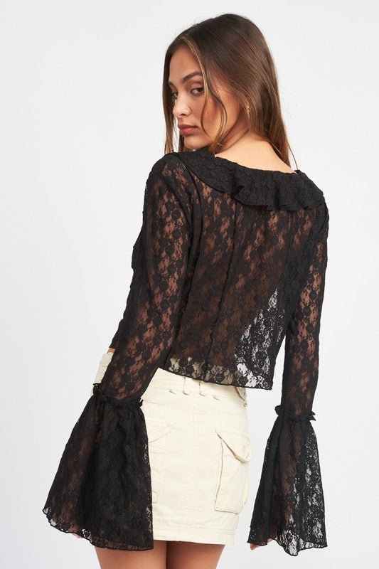 BELL SLEEVE LACE BLOUSE - Mack & Harvie