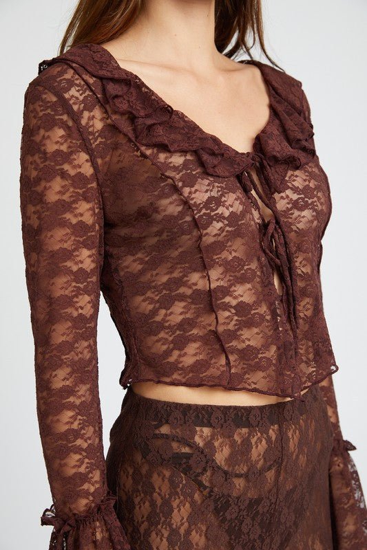 BELL SLEEVE LACE BLOUSE - Mack & Harvie