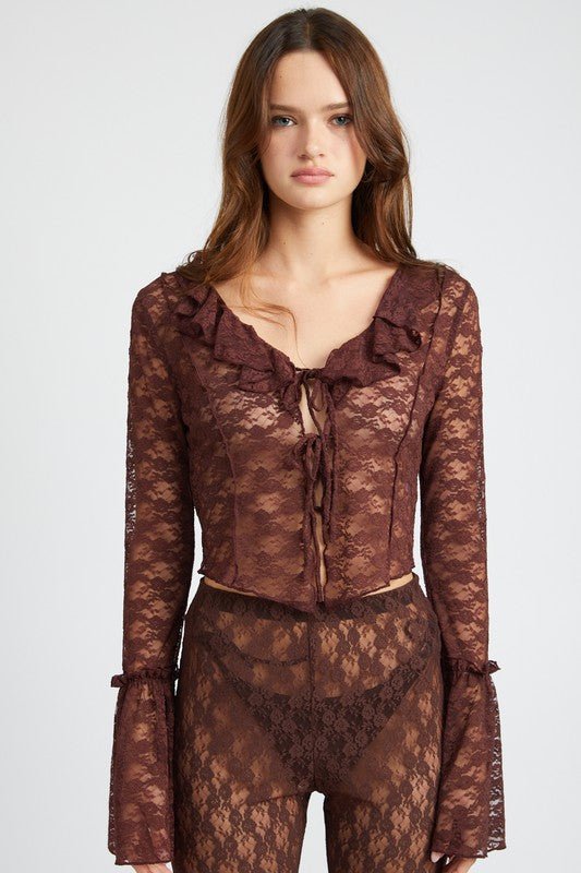 BELL SLEEVE LACE BLOUSE - Mack & Harvie