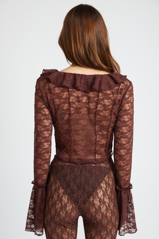 BELL SLEEVE LACE BLOUSE - Mack & Harvie