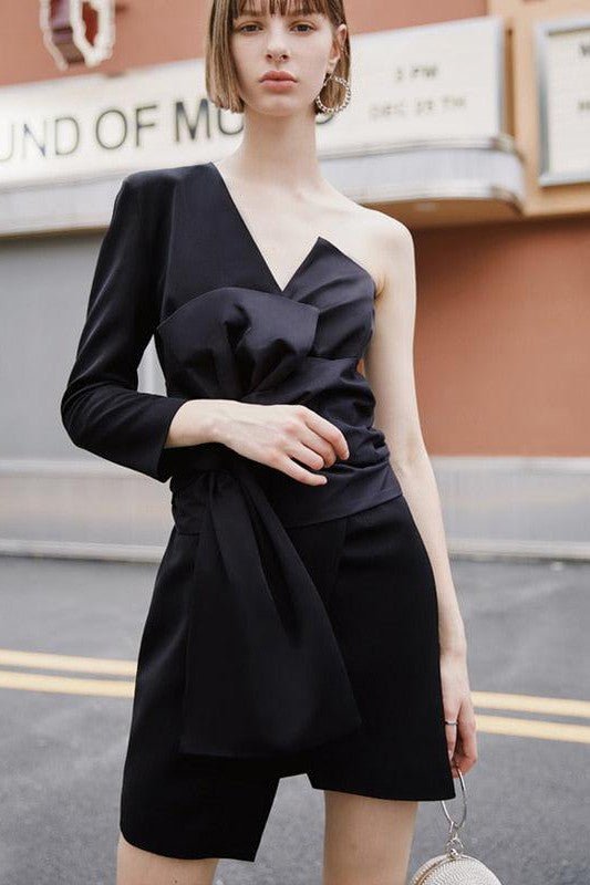 Black Asymmetric Dress - Mack & Harvie