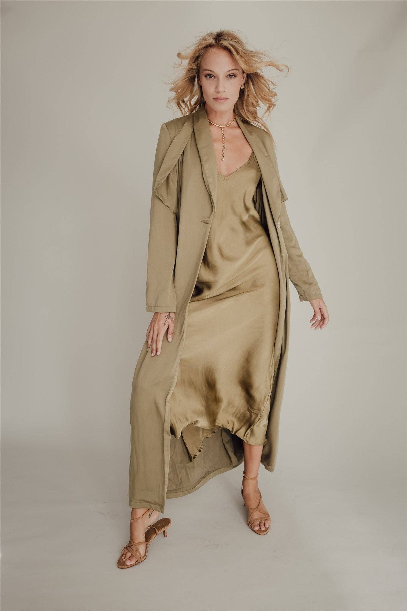 Black Book The Label - Zoe Trench Coat in Olive - Mack & Harvie