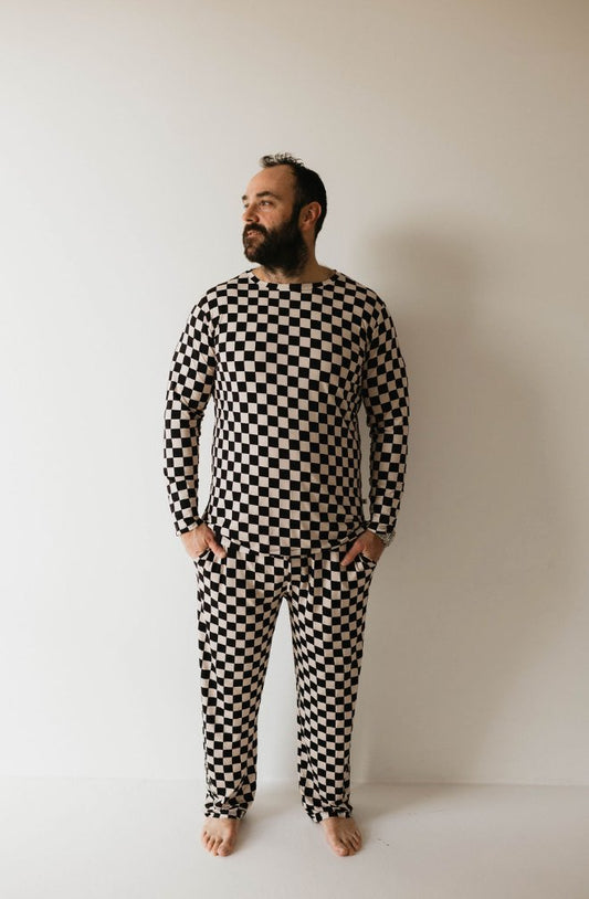 Black Checker | Adult Bamboo Pajamas - Mack & Harvie