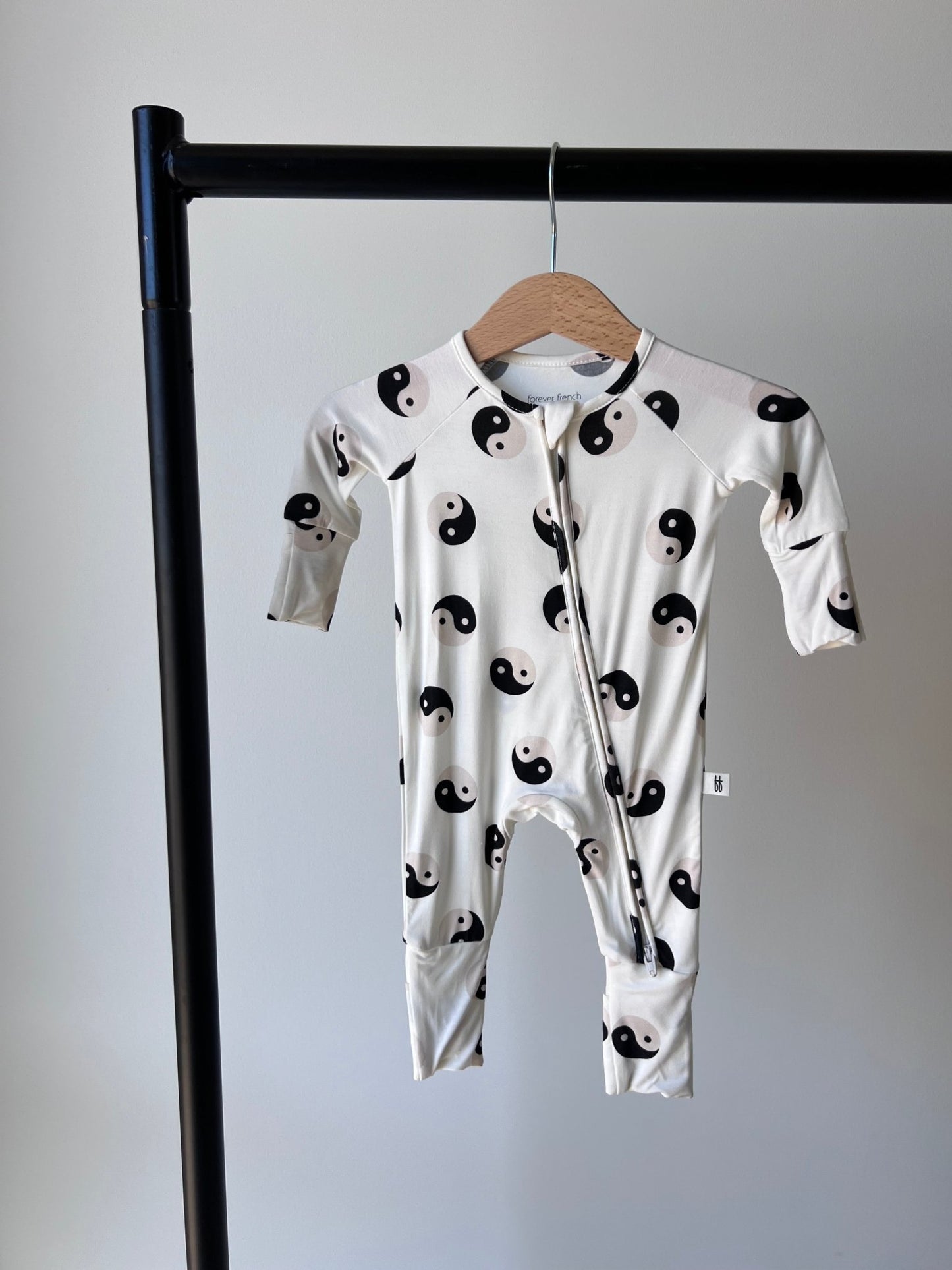 Black & White Yin Yang | Bamboo Zip Pajamas - Mack & Harvie