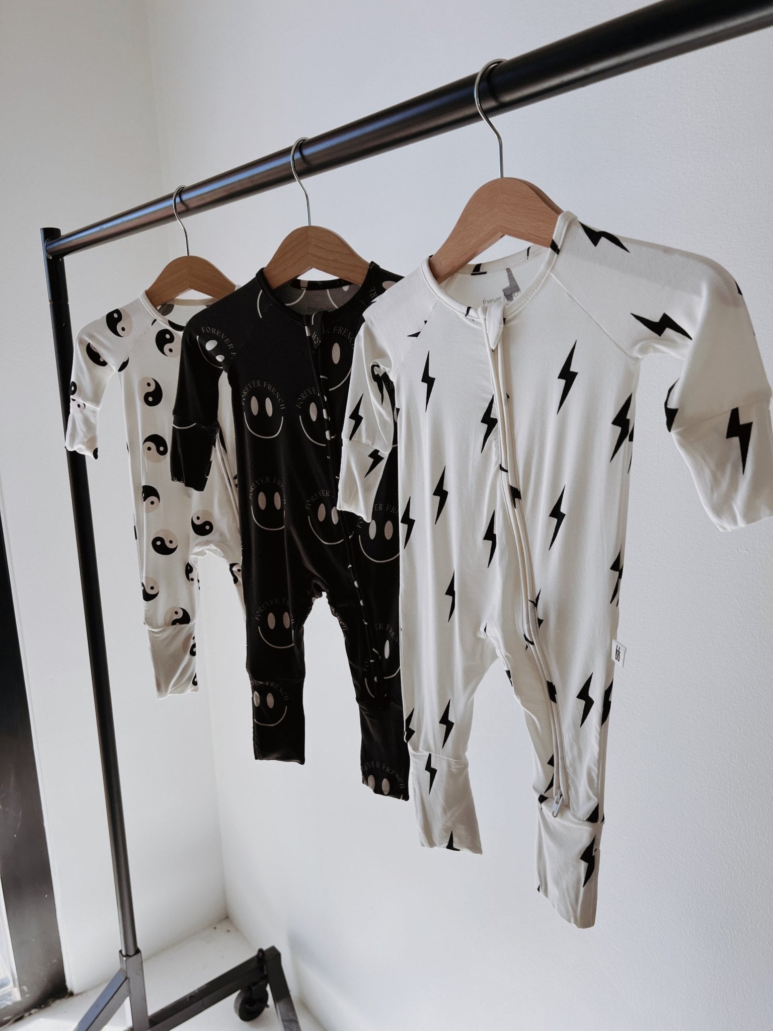 Black & White Yin Yang | Bamboo Zip Pajamas - Mack & Harvie