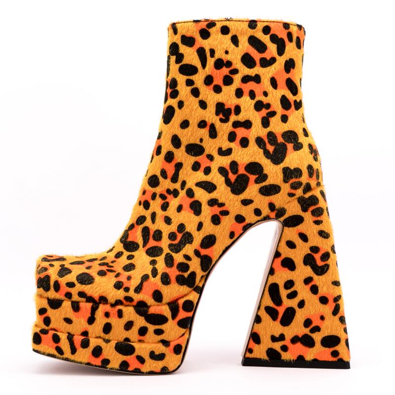 Bonnie Leopard Chunky Boot - Mack & Harvie