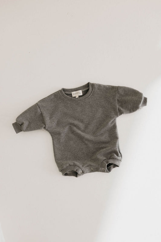 Charcoal | Sweatshirt Romper - Mack & Harvie