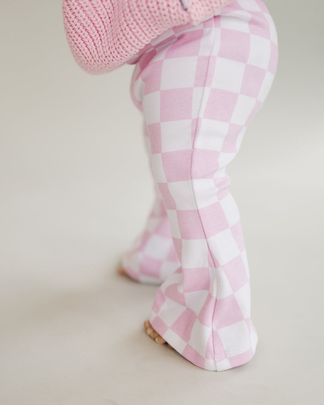 Checkered Flare Pants | Pink - Mack & Harvie