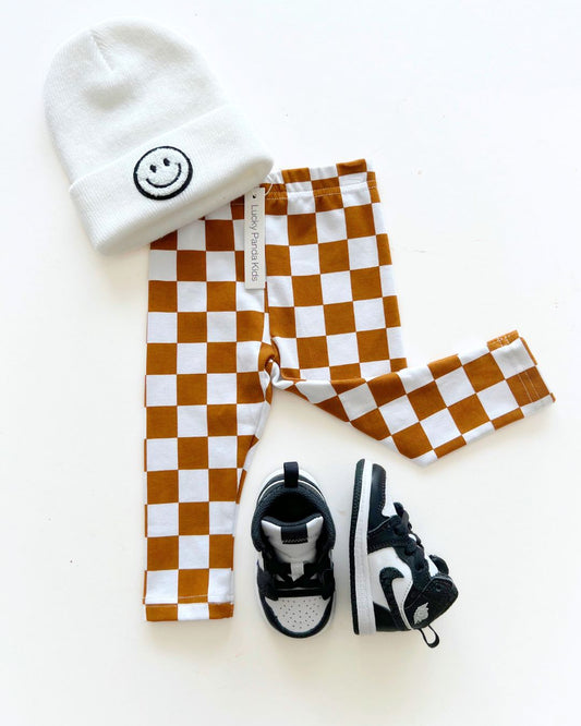 Checkered Leggings | Copper - Mack & Harvie