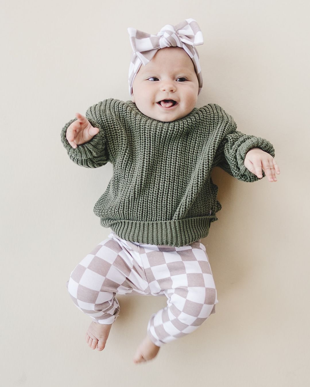 Checkered Leggings | Latte - Mack & Harvie