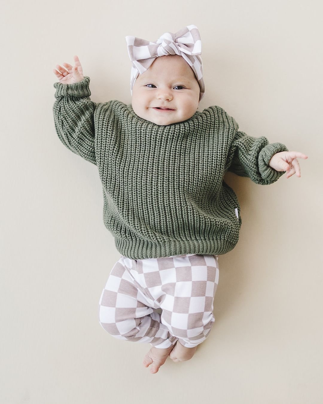 Checkered Leggings | Latte - Mack & Harvie