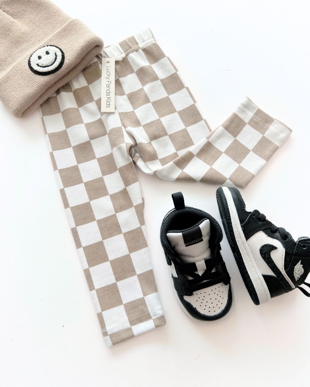Checkered Leggings | Latte - Mack & Harvie