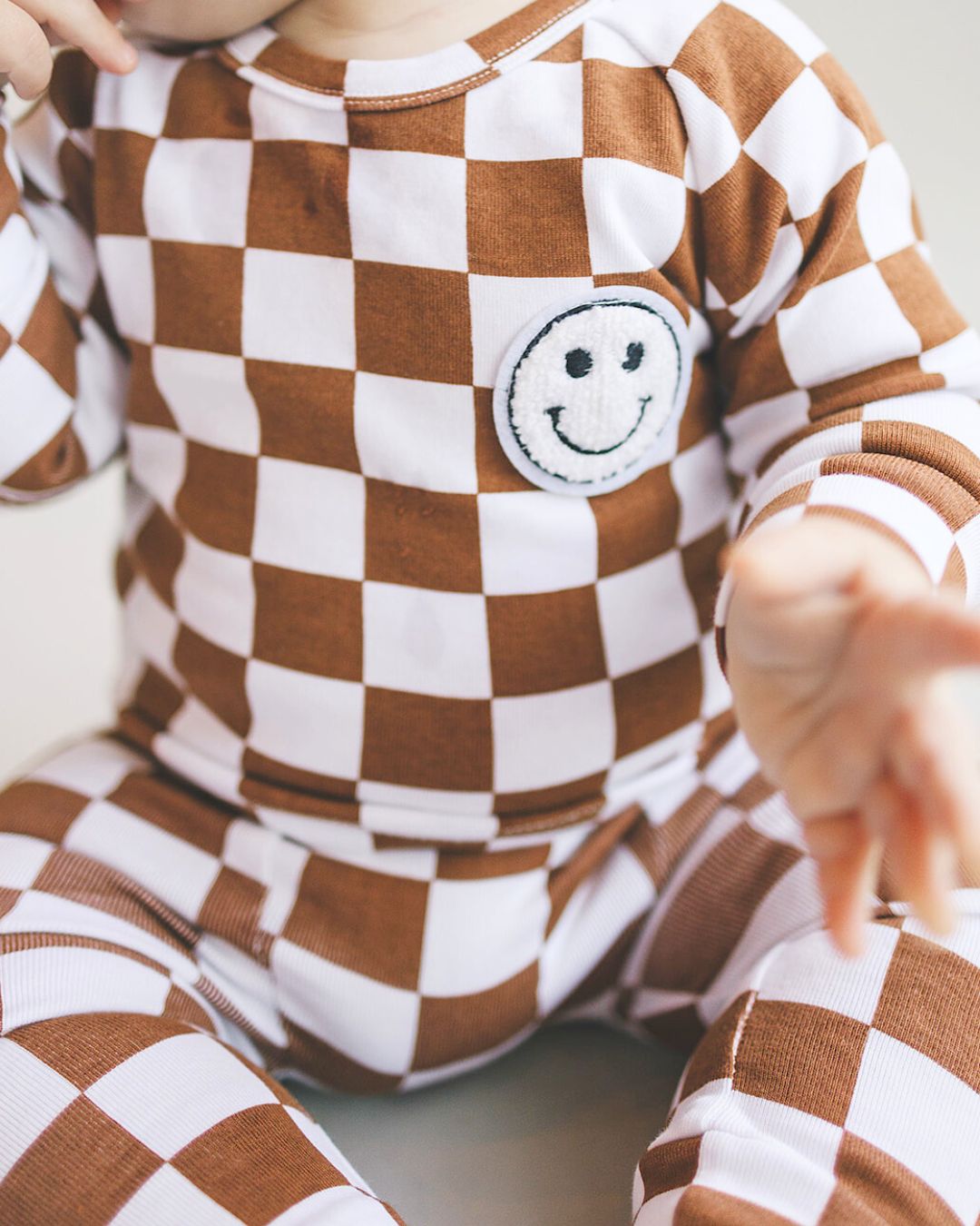 Checkered Smiley Lounge Set | Copper - Mack & Harvie